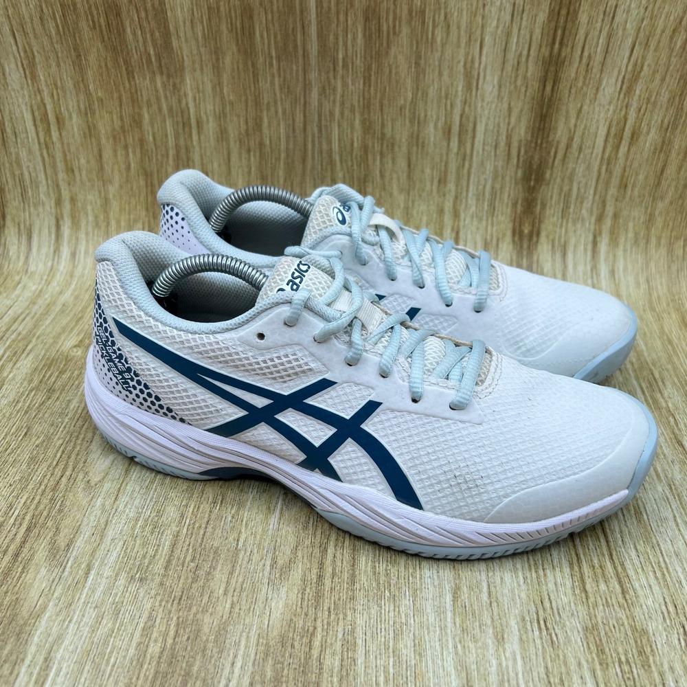 Asics Gel-Game 9 Pickleball Shoes Women's Size 8 White Dive Blue 1042A243
